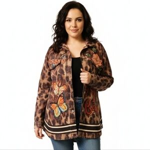 NT MADE IN ITALY Leopard Print Button Down Blouse